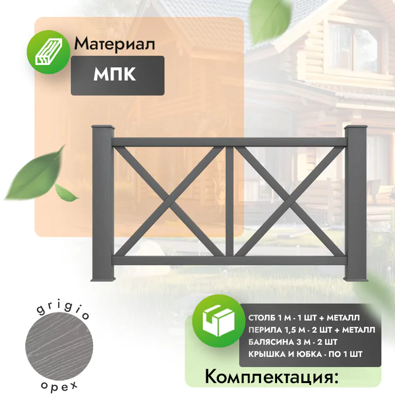 Комплект ограждения Aristo (с металлом) - Антрацит