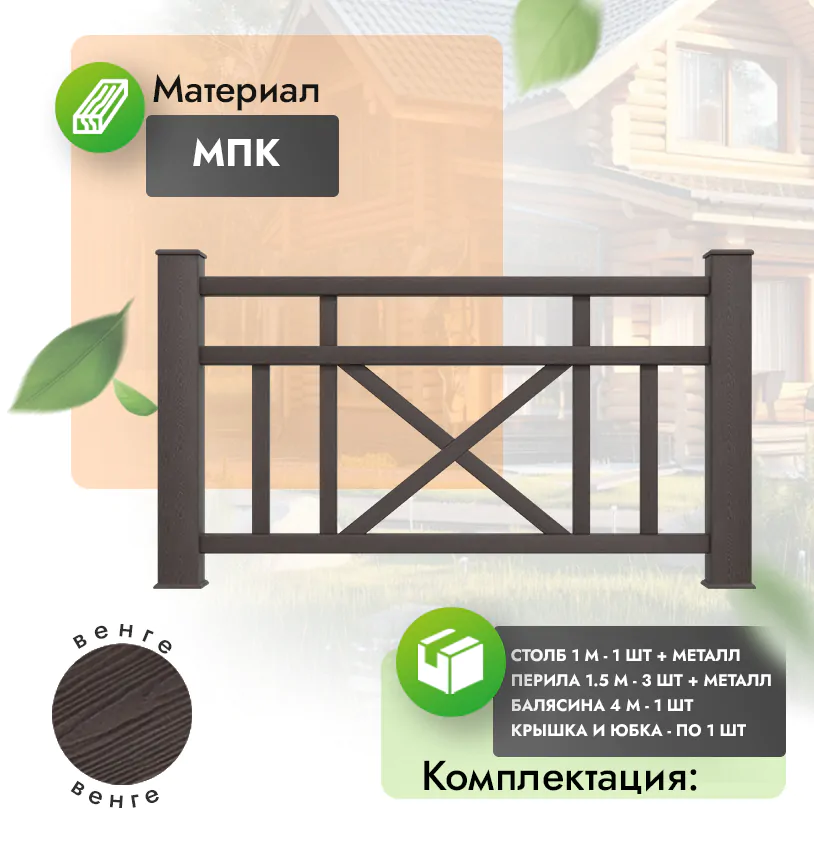 Комплект ограждения Prestige (с металлом) - Антрацит